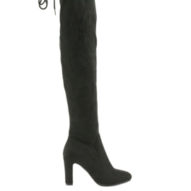 Schwarze Overknee-Stretchstiefel Filippo 996