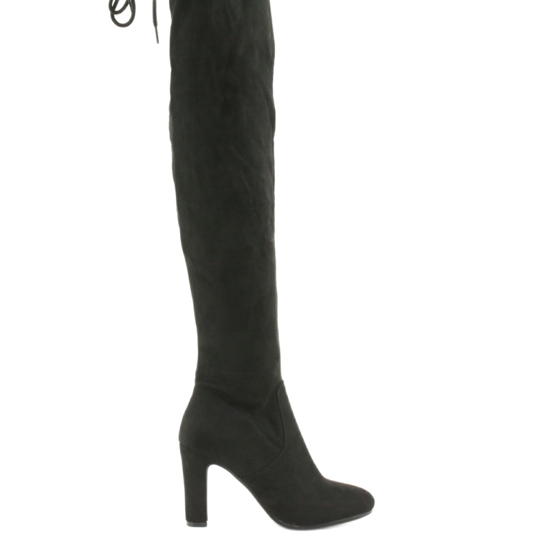 Schwarze Overknee-Stretchstiefel Filippo 996