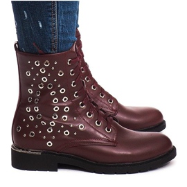 Stiefel mit Fell E4928 Wine rot