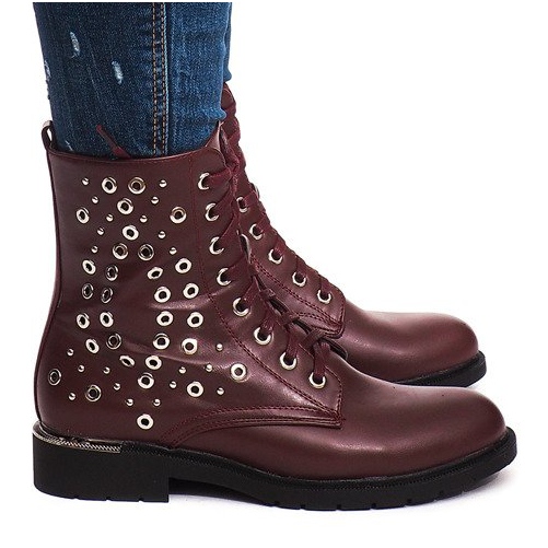 Stiefel mit Fell E4928 Wine rot