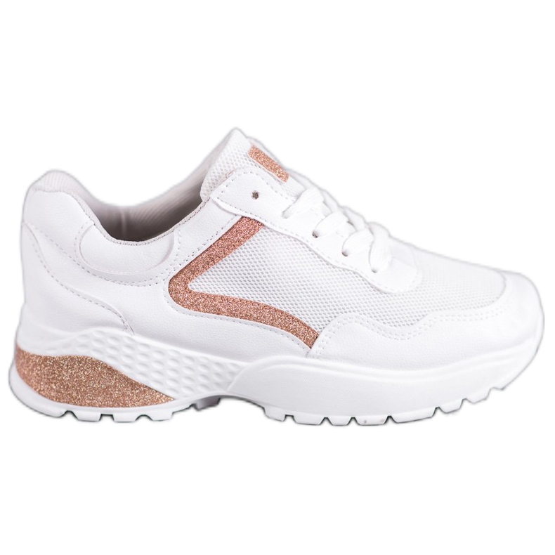 SHELOVET Sportschuhe mit Glitzer weiß