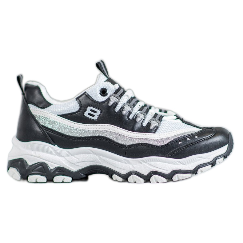 Yes Mile Sneakers mit Glitzer weiß schwarz