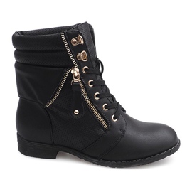 Stiefel Gold Reißverschluss 8891 Schwarz
