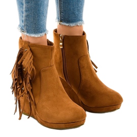 Camel Wildleder Stiefeletten Boho LBS2586 braun