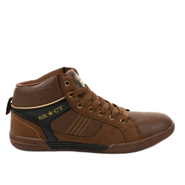 Braune Herren-Sneaker zum Schnüren 15M749 schwarz