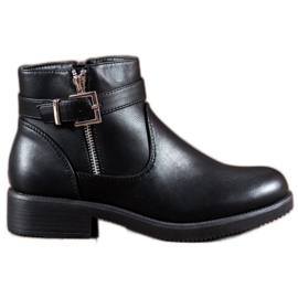 Abloom Schwarze Stiefeletten aus Öko-Leder