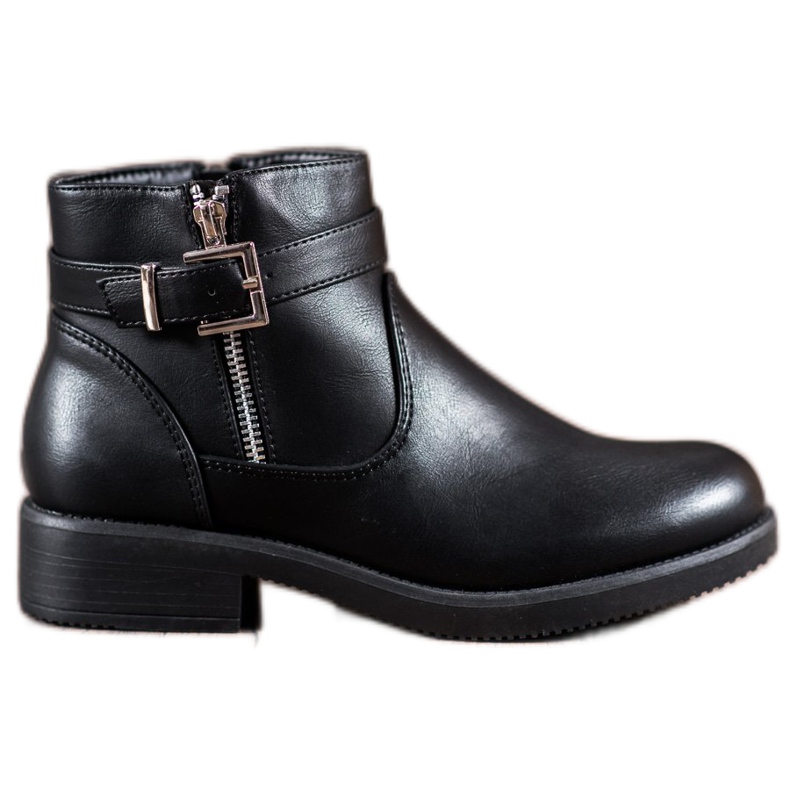 Abloom Schwarze Stiefeletten aus Öko-Leder