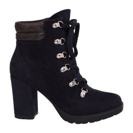 Marineblaue Holzstiefel 8992 Blau navy blau