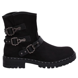 Schwarze flache schwarze Damenstiefel BH5502 Black