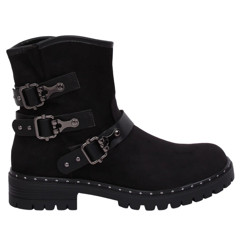 Schwarze flache schwarze Damenstiefel BH5502 Black