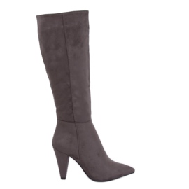 Grau Klassische High Heels 8677 Grau