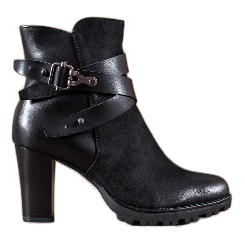 Super Mode Klassische Stiefel auf einem Pfosten schwarz