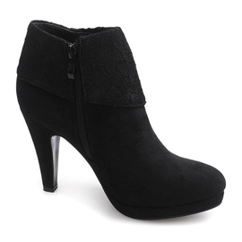 Elegante Stiefel auf High Heel Spitze 6-67 Schwarz