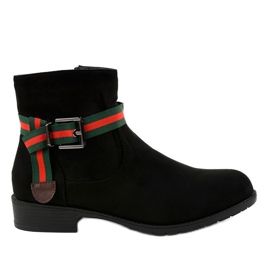 Schwarze Wildleder-Stiefeletten mit 6119-Schnalle