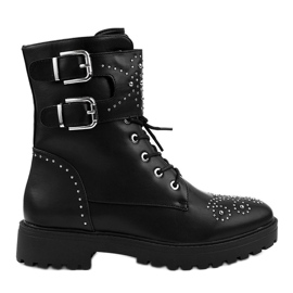 Schwarze Damenstiefel mit Reißverschluss A-321