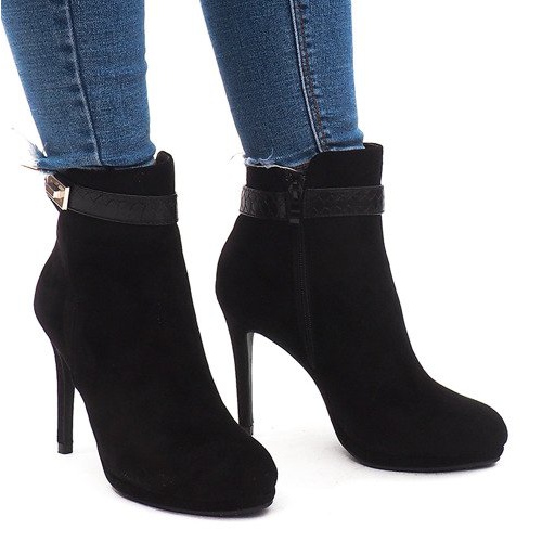 Elegante Stiefel mit hohem Absatz 1609-211 Schwarz