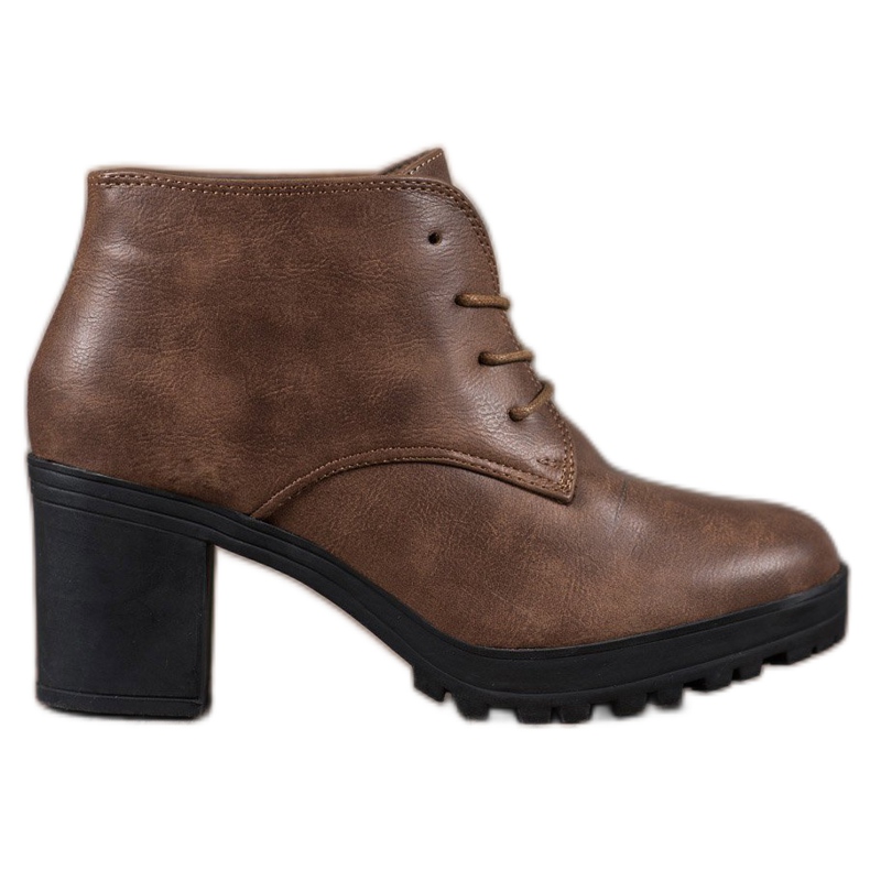 SHELOVET Schnürstiefel auf der Plattform braun mehrfarbig