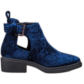 Corina Veloursstiefel schwarz blau