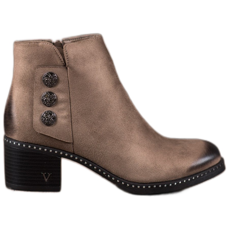 Vinceza Wildleder Booties auf einer Bar braun