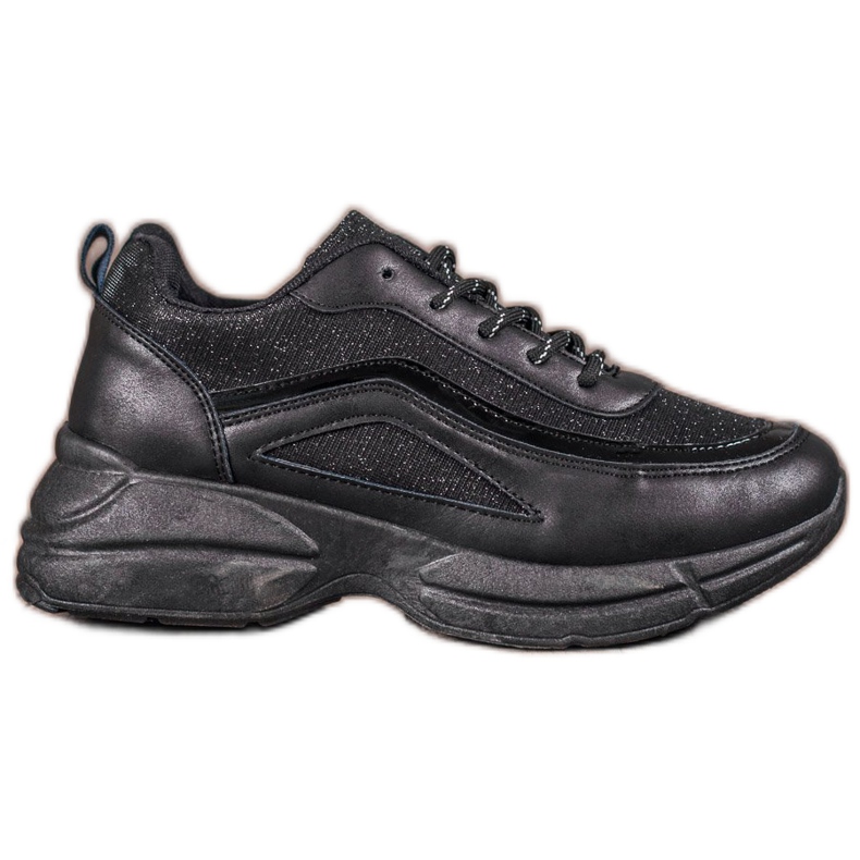 SHELOVET Glänzende Sportschuhe schwarz