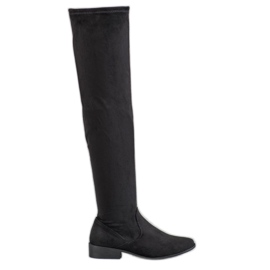 SHELOVET Overknee-Stiefel aus Wildleder schwarz