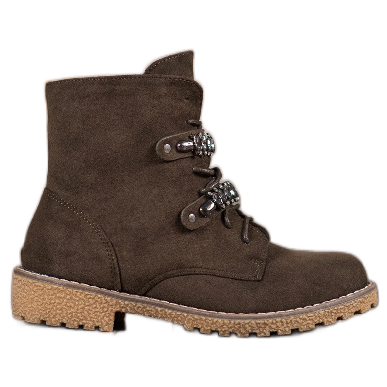 Bestelle Trapper mit Kristallen mehrfarbig grün