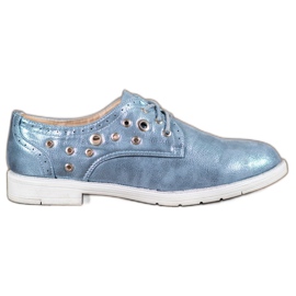 SHELOVET Gebundene Schuhe mit Öko-Leder blau