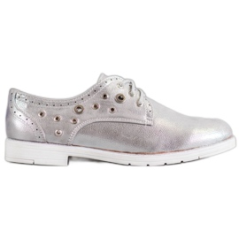 SHELOVET Gebundene Schuhe mit Öko-Leder grau