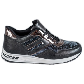SHELOVET Sneakers mit Schlangenprint schwarz