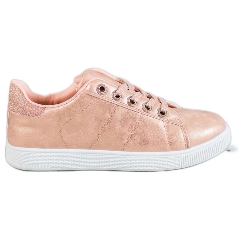 SHELOVET Sneakers mit Glitzer rosa