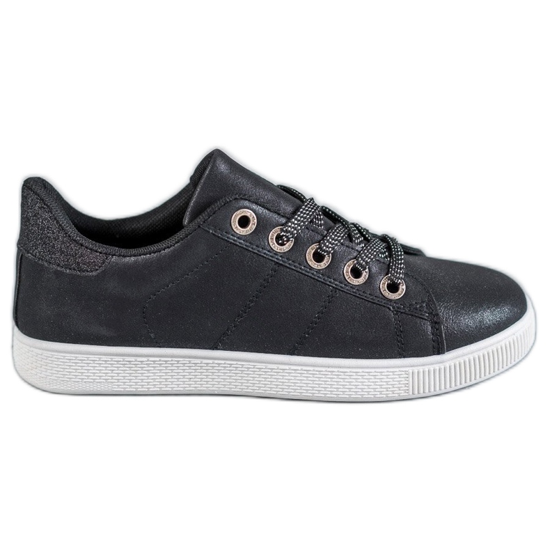 SHELOVET Sneakers mit Glitzer schwarz