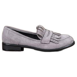 SHELOVET Loafer mit Fransen grau