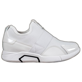 Ideal Shoes Modische Slip-On-Sneakers weiß