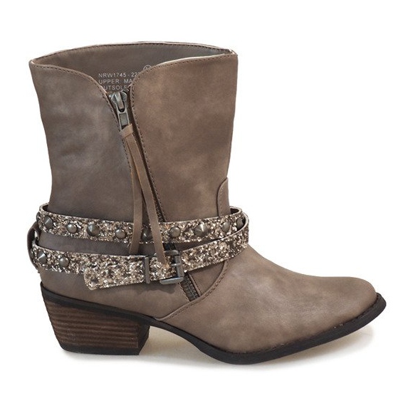 Beige Cowboystiefel NRW1745-277 grau