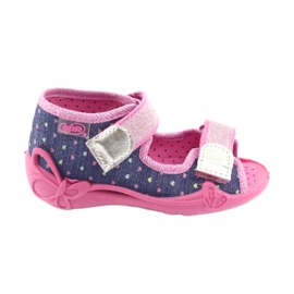 Befado Kinderschuhe 242P093 navy blau rosa grau