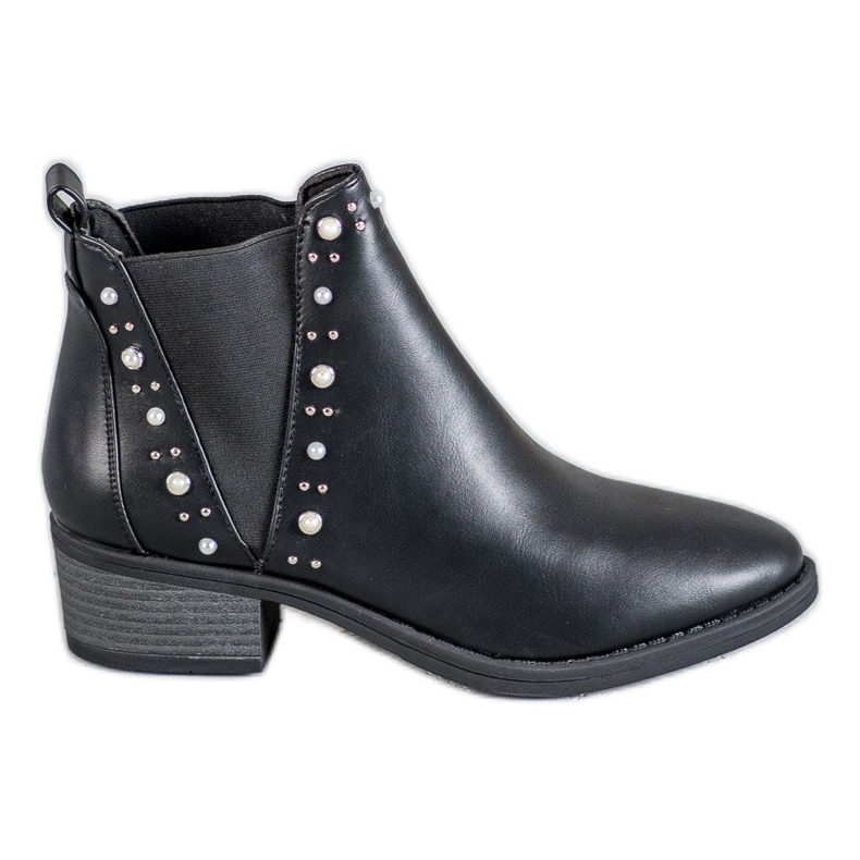 Coco Perla Stiefel mit Perlen schwarz