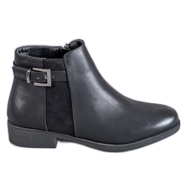 Abloom Stiefel mit flachem Absatz schwarz