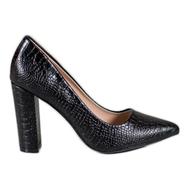 Diamantique Pumpen auf einer Säule schwarz