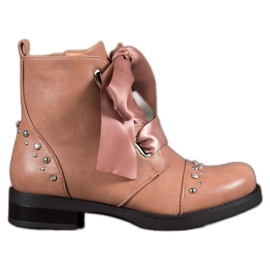 Bestelle Stiefel mit Bändern rosa