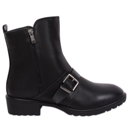 Schwarze flache Damenstiefel G-160-1 Schwarz