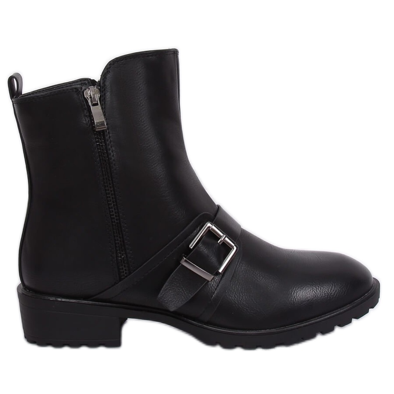 Schwarze flache Damenstiefel G-160-1 Schwarz
