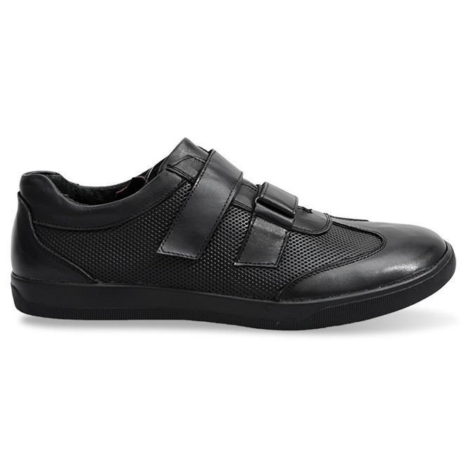 Schnürschuhe aus Leder LJ21 Schwarz