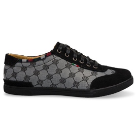 Elegante Sneaker 931 Grau schwarz