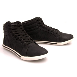 Modische hohe Sneakers 012M Schwarz