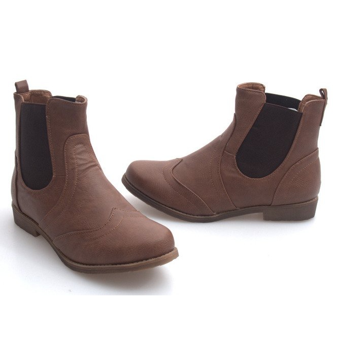 Elegante Stiefel mit Gummizug Q314CAMEL braun