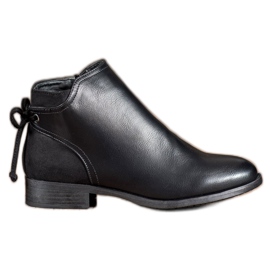 Abloom Stiefel aus Öko-Leder mit Schleife schwarz