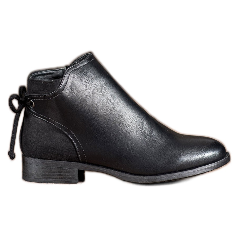 Abloom Stiefel aus Öko-Leder mit Schleife schwarz