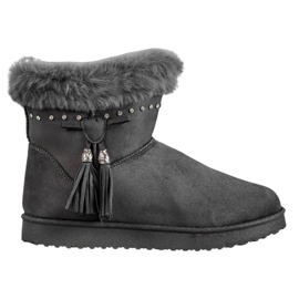 SHELOVET Mukluki mit Kristallen grau