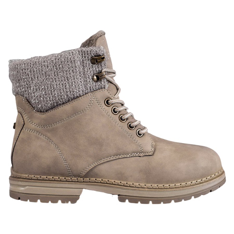 SHELOVET Trapper mit Glitzer beige