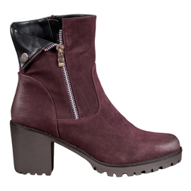 VINCEZA kastanienbraune Stiefel violett